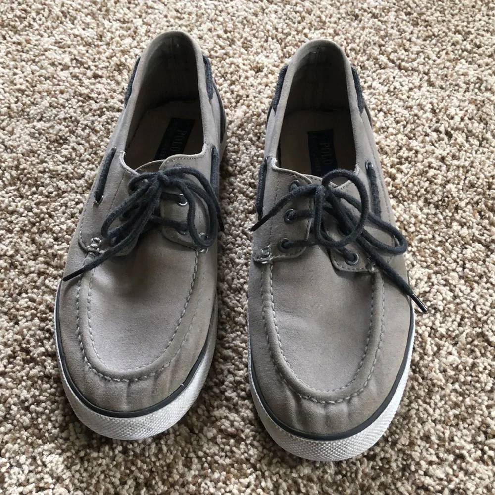 Polo by Ralph Lauren Franz Mens 11.5D Boat Shoes Canvas Sneakers Deck Shoe